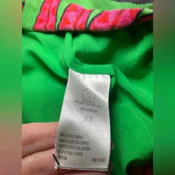 Farm Rio Banana Pitta Pink Green Floral Linen Blazer XS - Picture 8 of 9